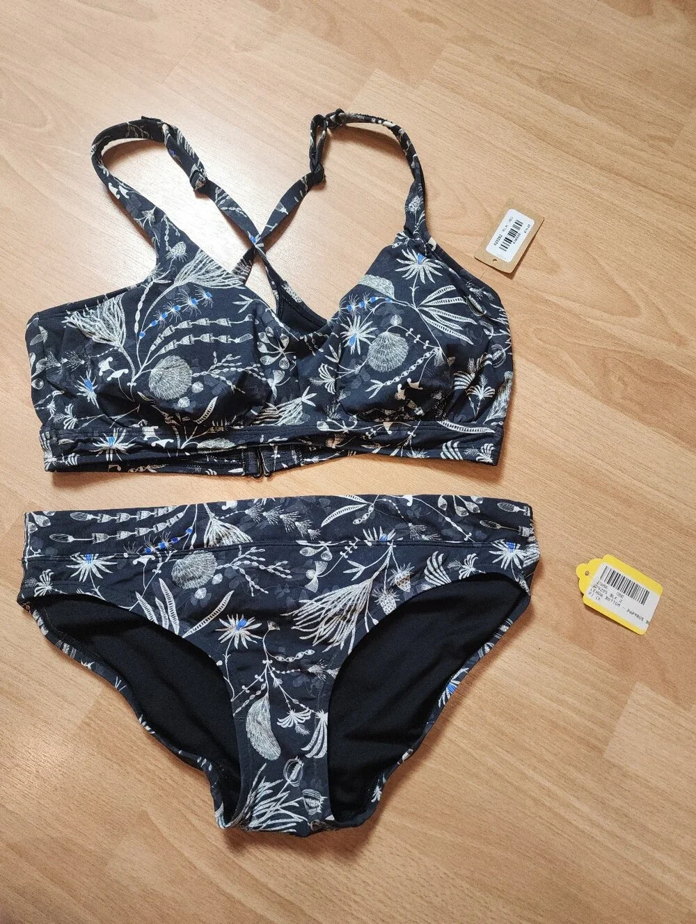 36D/M NWT Title Nine Bikini Set Underwire Grey Papyrus Swim Beach